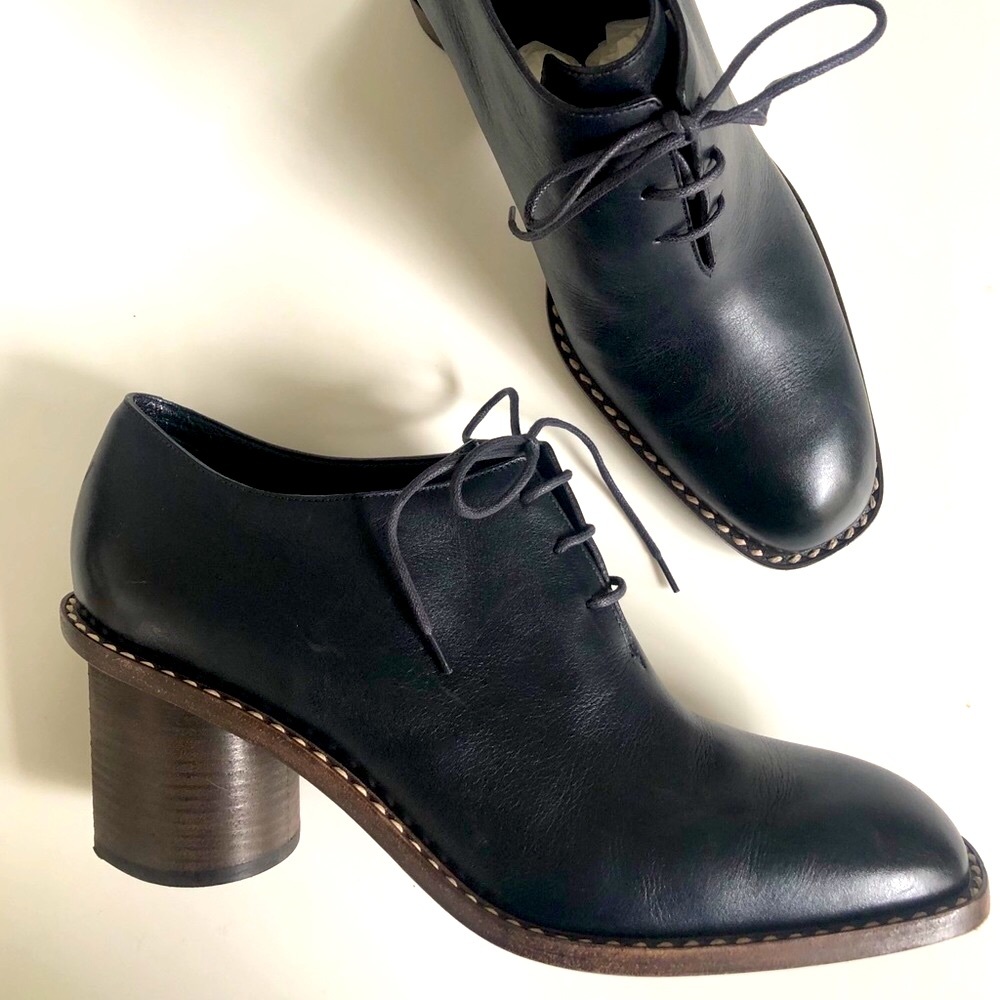 Celine Phoebe Philo navy leather oxfords